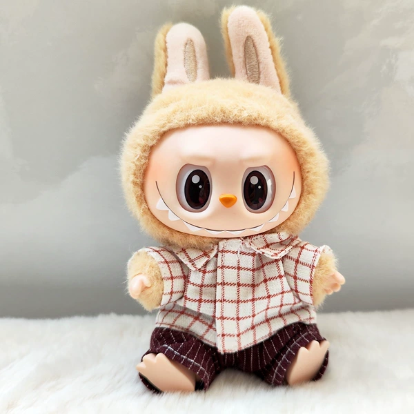 Plaid shirt 2 piece set pink