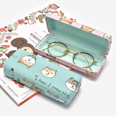 眼鏡盒男女高級感女便攜防壓抗廠家可愛棉麻太陽眼睛收納墨鏡盒子