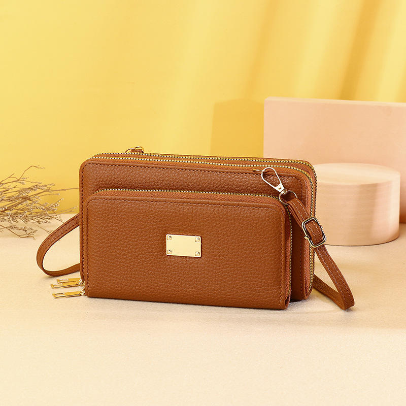 Women's Pu Leather Solid Color Streetwear Square Zipper Phone Wallets display picture 19