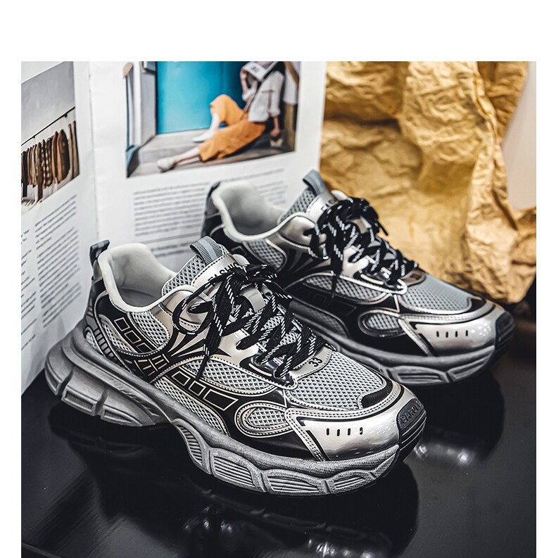 Men's Summer Mesh Breathable Sneakers For Teenagers, Casual Running With Height-increasing Design, Featuring A High-end_vogvips.com