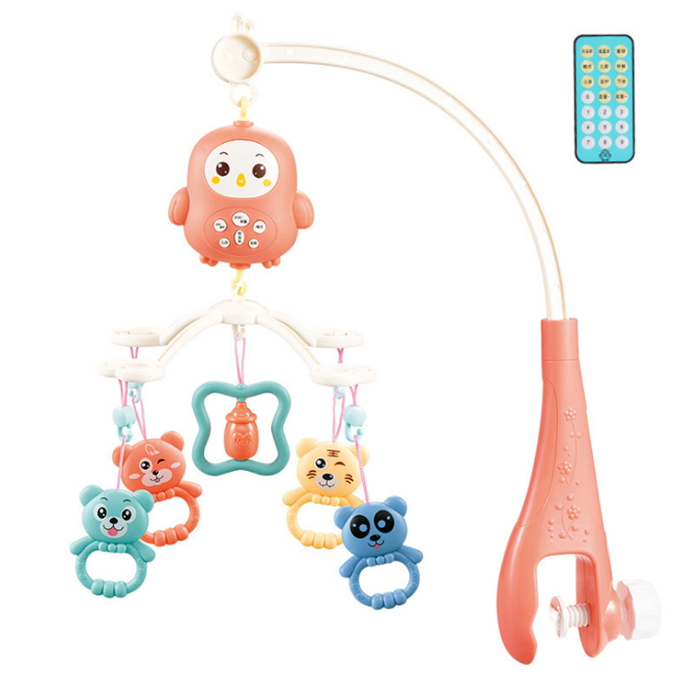 Transfronterizo para inglés recién nacido bebé cama de bebé sonajero giratorio Bell educación temprana música ligera juguete