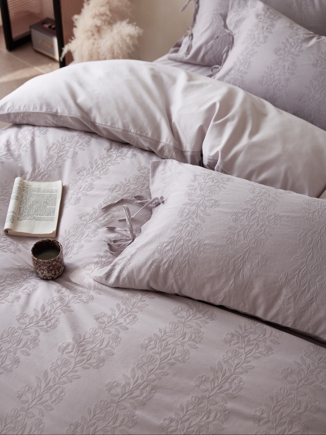 Parure de lit en coton jacquard style scandinave housse couette_voghion.com