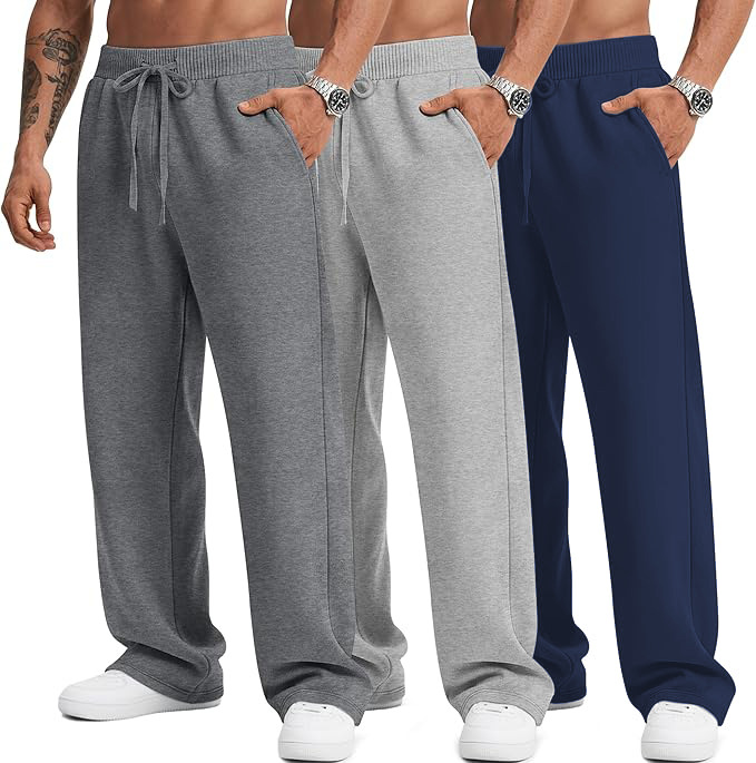 Men's Performance Joggers 3-pack Quick-dry Relaxed Fit Sweatpants_voghion.com