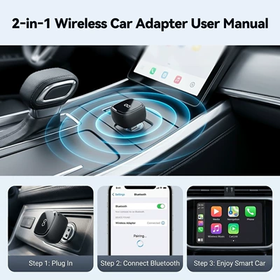 Vehicles, Apple Auto 2-in-1 – Simsiz CarPlay və Android Auto