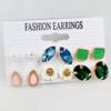 Black earrings, set, 2023, suitable for import, 6 pair