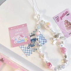 原創少女ins風甜酷輕奢少女手機手機鏈掛件ccd相機鏈條串珠