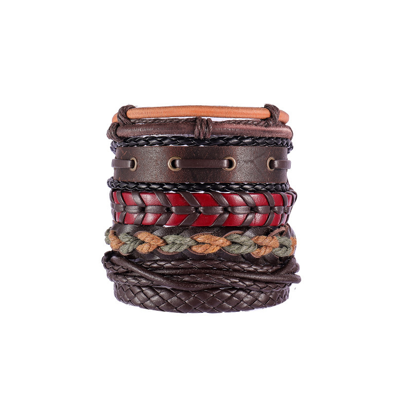 Ethnic Style Feather Pu Leather Alloy Patchwork Men's Bracelets display picture 3