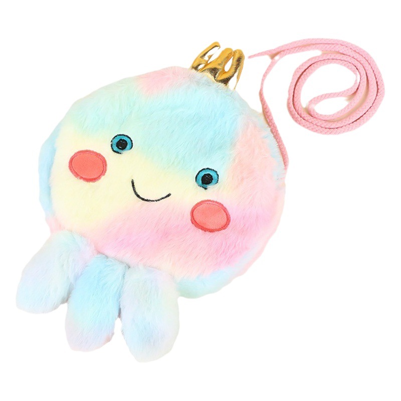 Estilo coreano ins chica corazón felpa mensajero bolsa de dibujos animados niños princesa bolsa niños y niñas bolso de hombro niños monedero