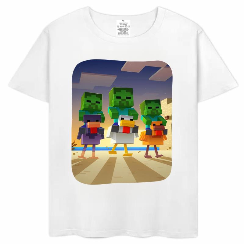 Chicken Jockey Kidsren's Short-Sleeved T-Shirt Customizable Pattern Round Neck Top for Young Boys and Girls