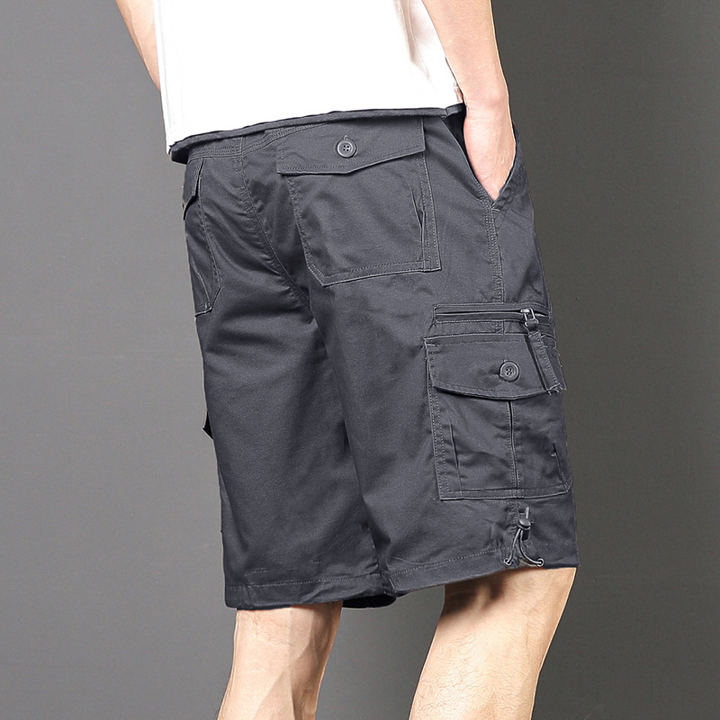 Venta al por mayor de ropa de trabajo de verano en el extranjero pantalones cortos de moda de los hombres de moda suelta quinta marca pantalones de los hombres multi-Bolsillo pantalones casuales rectos