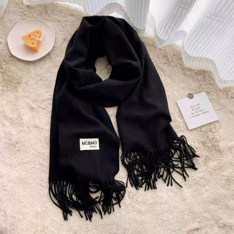 Colored winter scarf, red cashmere, keep warm universal cloak, increased thickness