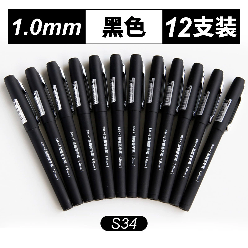 Rollerball pen, black coloured pencils, 1.0mm