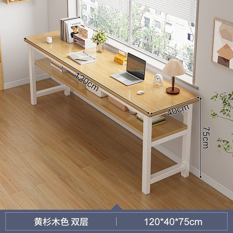 长条桌子简易出租屋用双层靠墙书桌子长方形电脑桌家用客厅双人桌|undefined