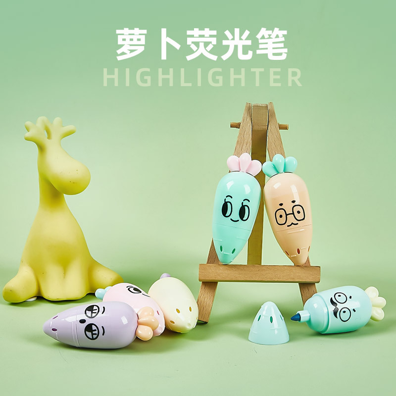 181 rábano highlighter estudiante estilo de dibujos animados mini portátil marcador marcado mal mano cuenta pluma