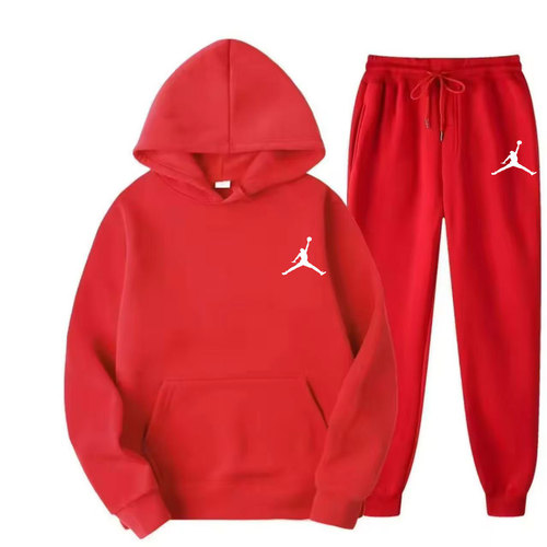 Cross-border autumn and winter unisex fashion crew neck sweatshirt, leisure sports thick hooded sweatshirt set
