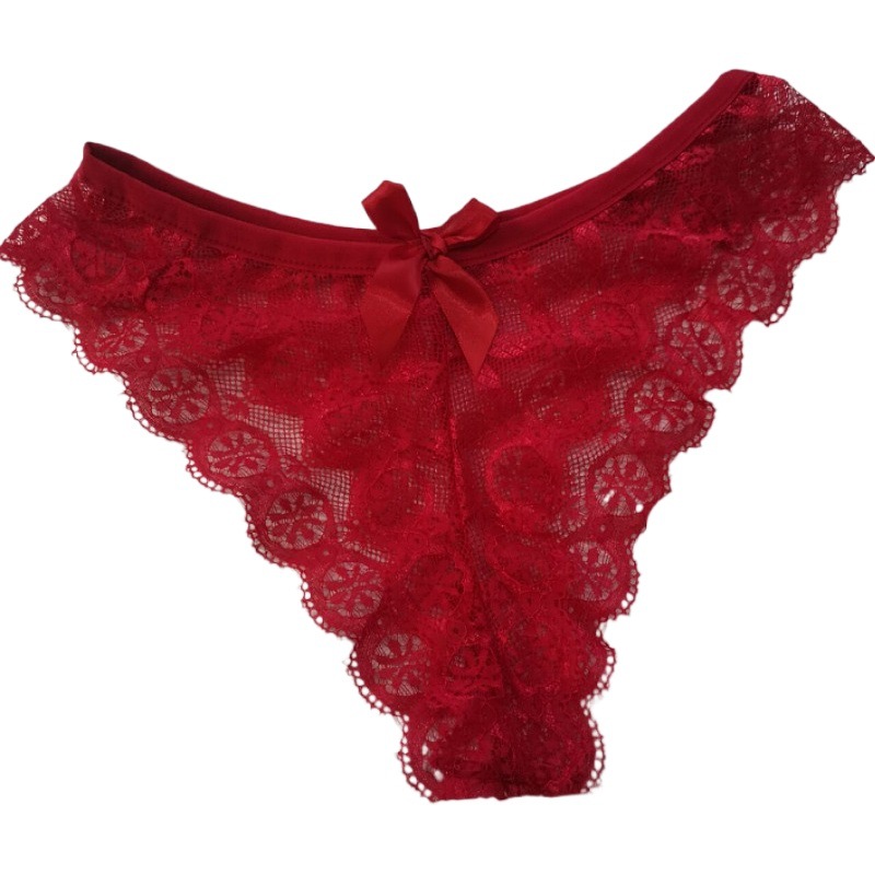 Europa y América del comercio exterior sexy Lencería sexy mujeres encaje transparente arco ropa interior Tanga al por mayor