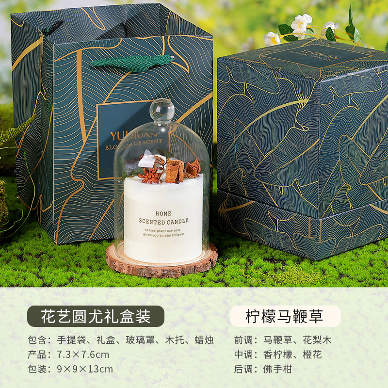 Mori flor seca aromaterapia vela al por mayor hecha a mano de cera de soja fragancia decoración romántica libre de humo incienso regalo