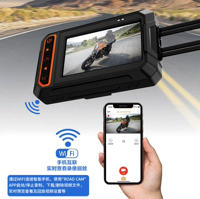 Motorcycle driving recorder: and Rear Dual Recording Lens