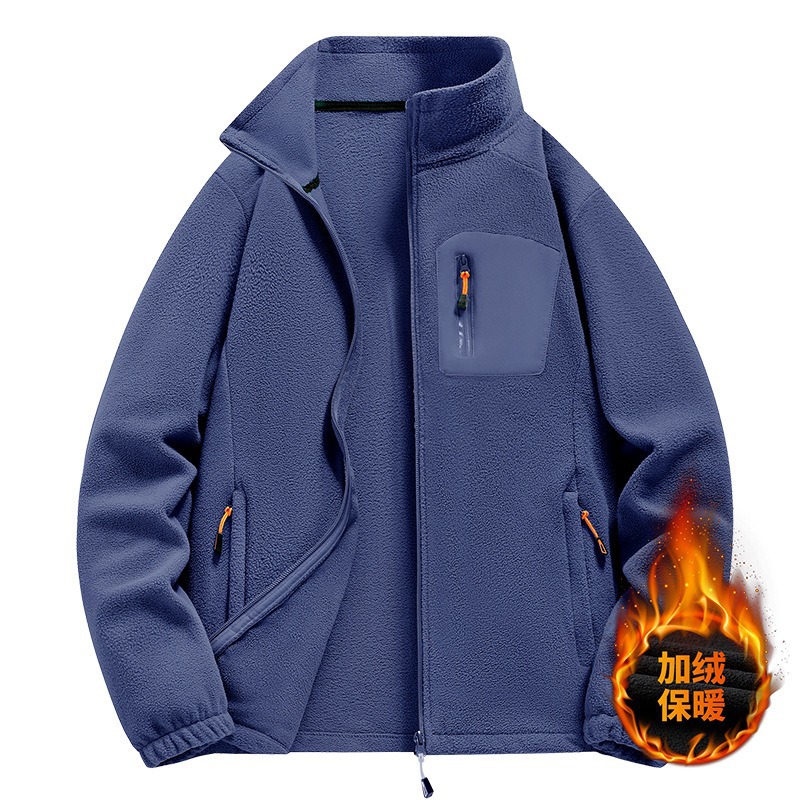 Otoño y invierno nuevo tipo de chaqueta de terciopelo para hombres y mujeres con terciopelo caliente de cuello relajado de grano de agitación casual chaqueta de terciopelo para hombres