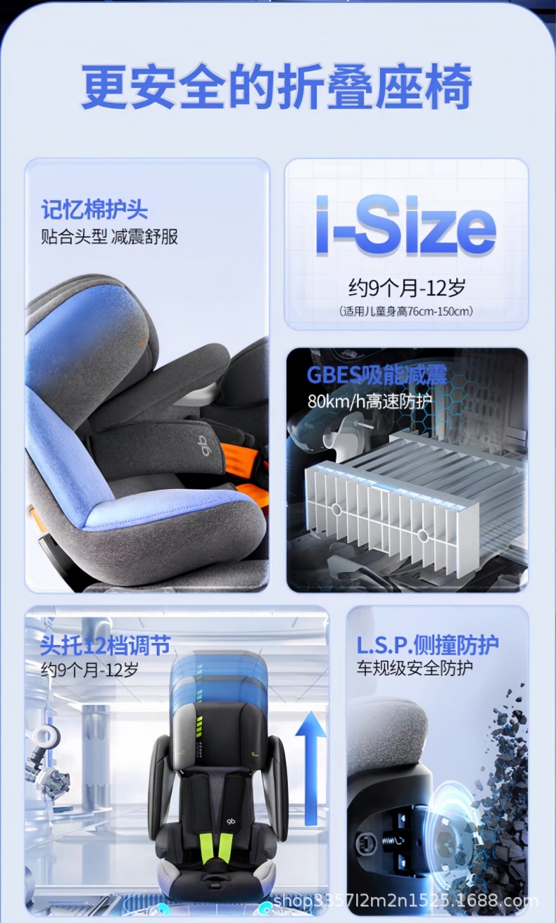 Gb Goodbaby Car Child Safety Seat for Babies Aged 9 Months to 12 Years [Packaging Box Has Defects]