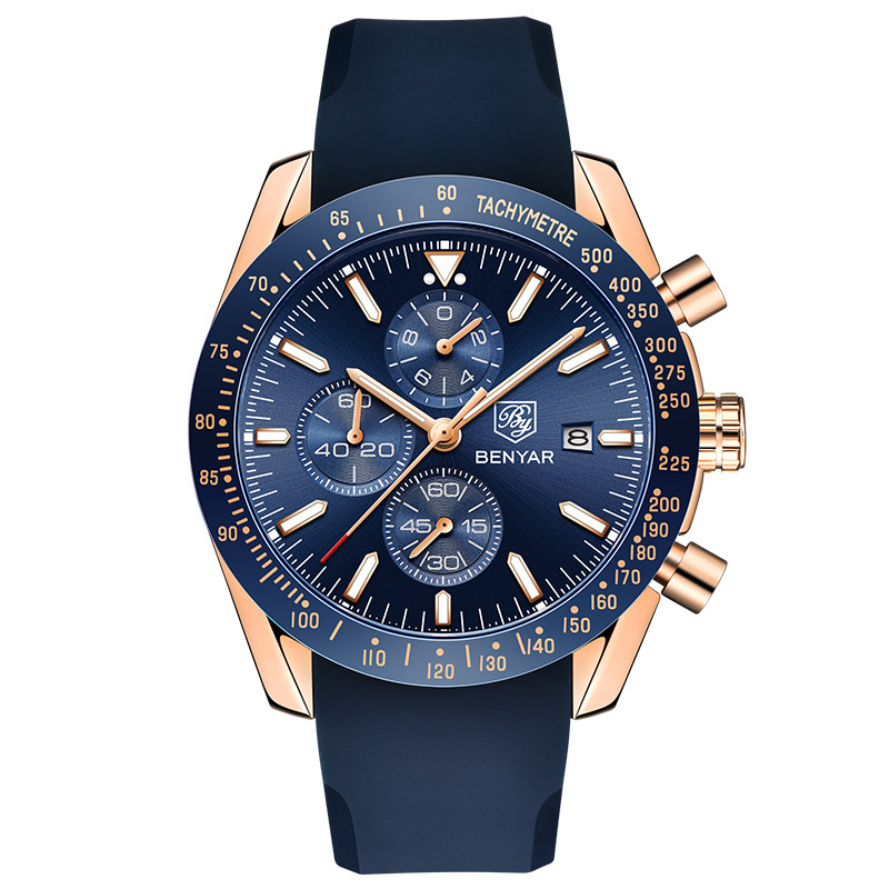 BENYAR Binya 5140 reloj de cuarzo popular de los hombres sincronización impermeable deportes moda de moda reloj de silicona reloj de los hombres