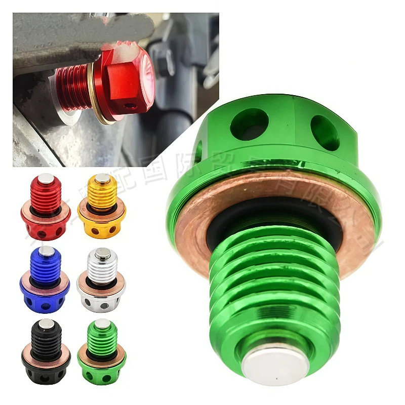 Off-road motorcycle M12x1.5mm pitch 1.5MM magnetic engine oil drain screw with strong magnetic slag suction screw