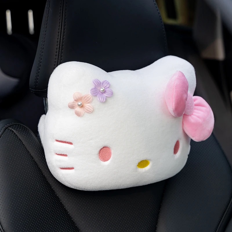 Cute Cartoon Cat Car Headrest Neck Pillow Car Seat Cushion Lumbar Support Backrest Cushion Pillow Neck Pillow