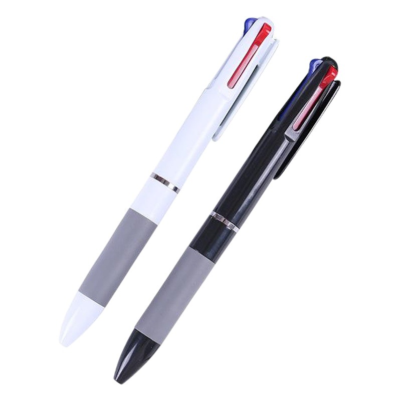 Nuevo empuje creativo bolígrafo integrado de tres colores pluma de publicidad simple y hermosa prensa bolígrafo multicolor al por mayor