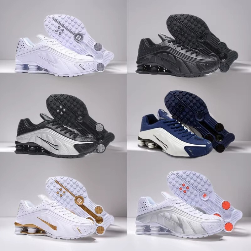Putian Cross-Border Foreign Trade Men's Outdoor Sports Air-Cushioned Shoes Shox R4 Neymar Collaboration Colorful Air Column Running Shoes