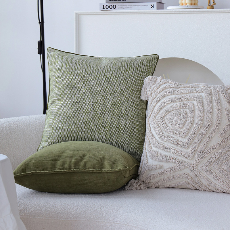 Almohada verde almohada sofá cojín modelo de ventana flotante decoración almohada trasera transfronteriza
