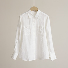 【简约不简单 比利时亚麻】IC小*禾源25新平纹亚麻长袖通勤衬衫女