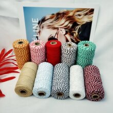厂家直销彩色双色棉线Cotton rope圣诞双节装饰彩线棉绳吊牌绳