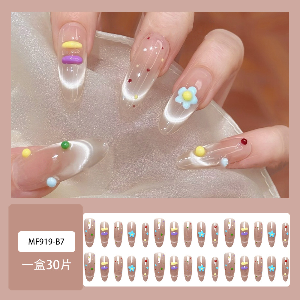 30 piezas de armadura de uso de ojo de gato largo venta caliente linda pieza de uñas de ensueño pequeña pieza de uñas de moda fresca y dulce image 3