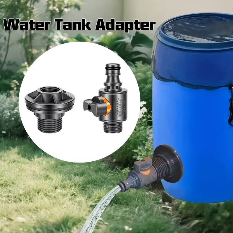 2-Pack Quick-Install Rainwater Collection Connection Kit Pvc/Ibc Water Bucket Adapter with Valve Water Tank