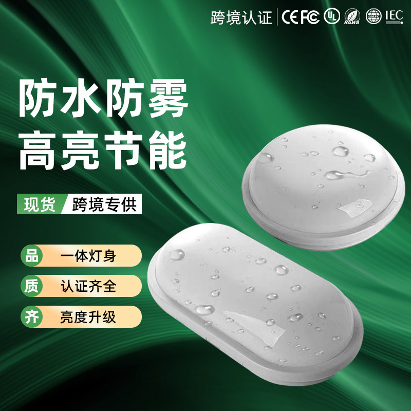 Cross-Border Led Moisture-Proof Lamp Waterproof Explosion-Proof Lighting Bathroom Toilet Wall Lamp Outdoor Warehouse Super Bright Three-Proof Lamp