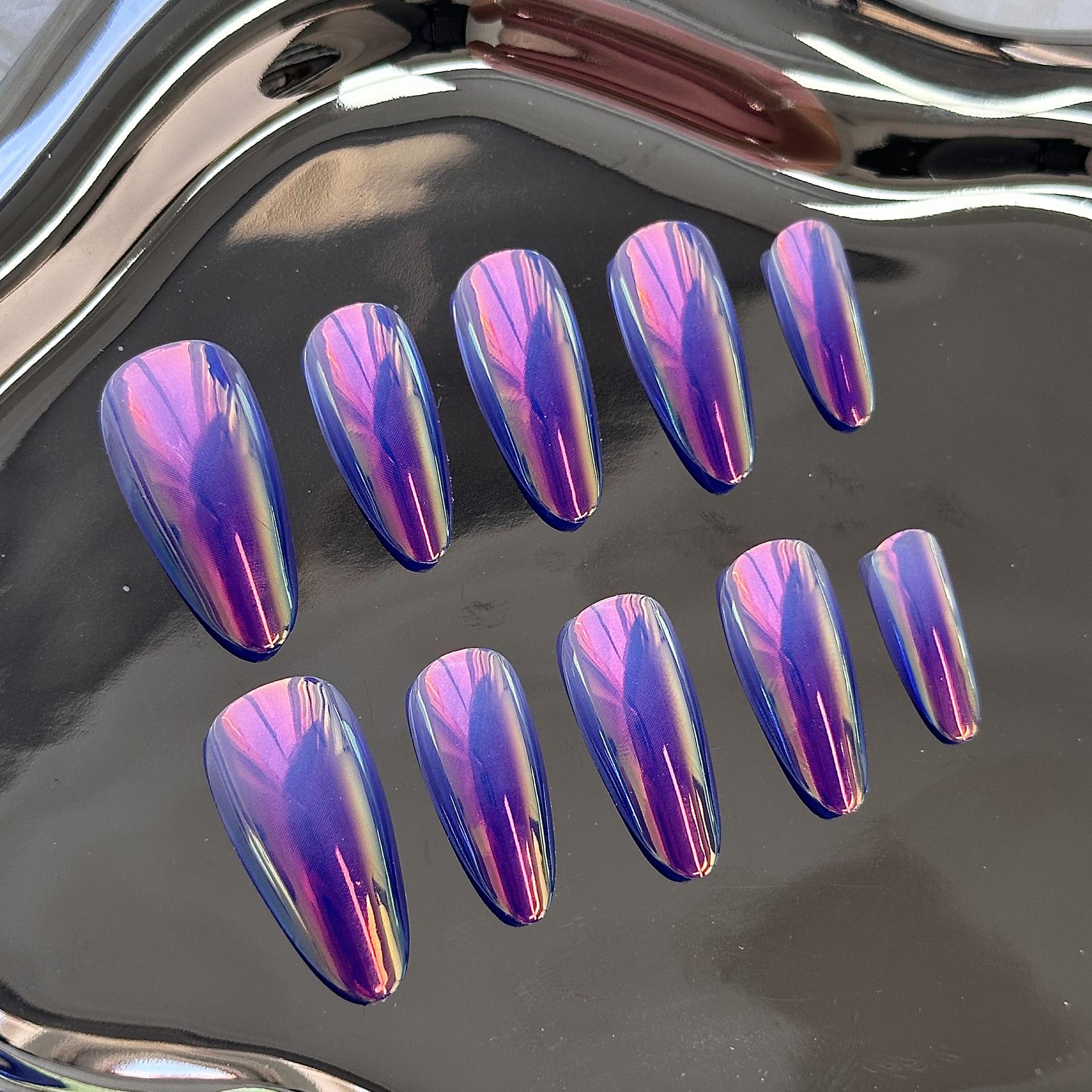 Advanced Sense Aurora Wear Armor Mariposa en forma de almendra Parche de uñas galvanoplastia 30 piezas