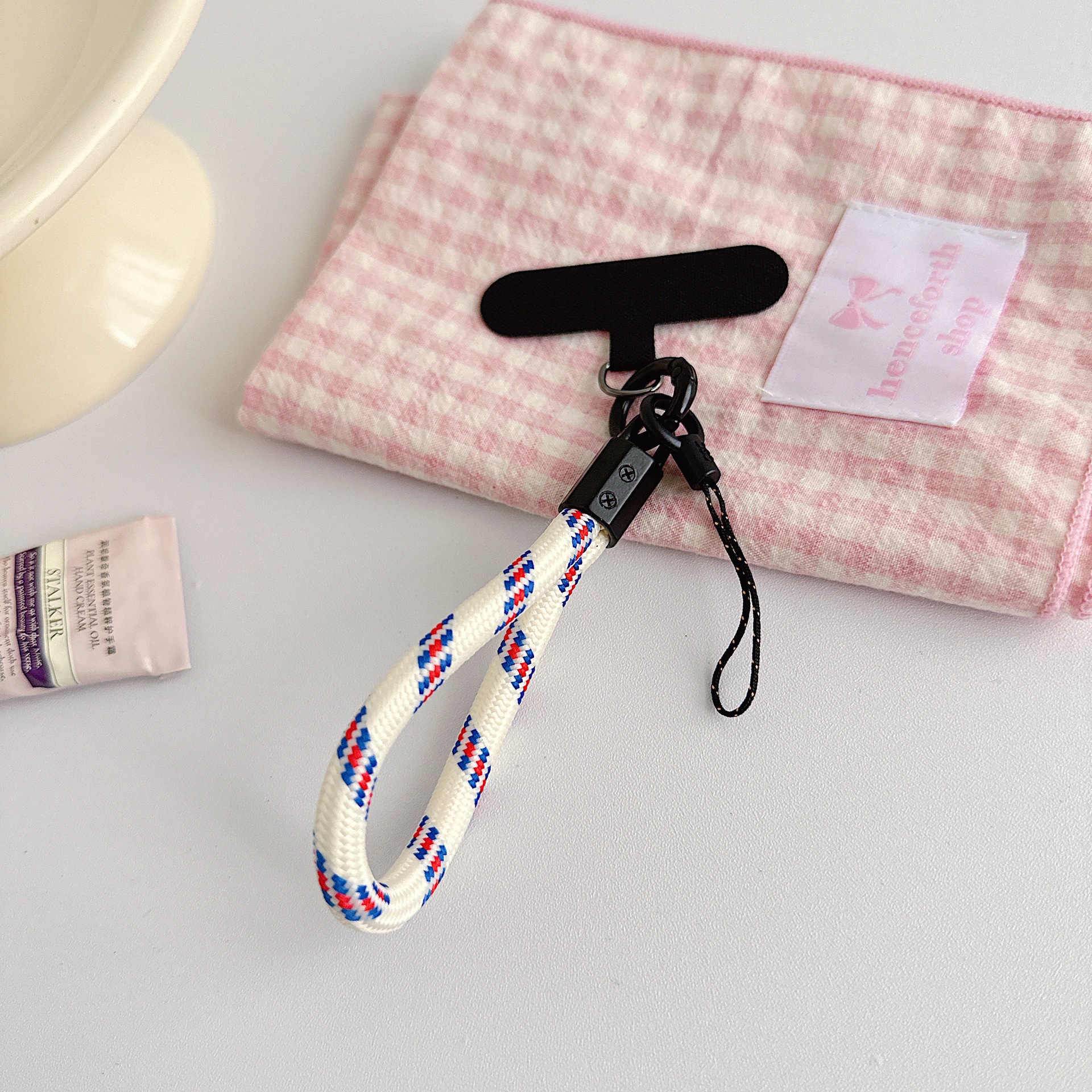 Teléfono móvil de nylon tejido corto con clip multifuncional bolso portátil colgante accesorios colgante universal