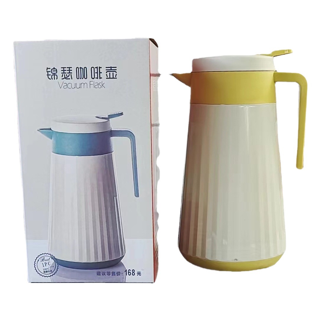 Fabricantes de olla térmica suministro de vidrio del hogar al por mayor doble capa de vacío termo hervidor de café olla 1L