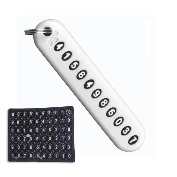 Key defense number number card white