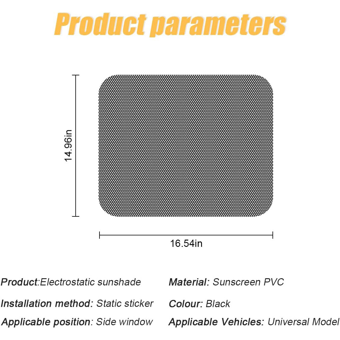 Ventana lateral de automóvil de Amazon paraguas electrostático pegatinas de película electrostática protector de privacidad UV repetible