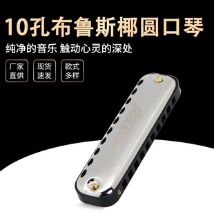 EASTTOP 10-hole copper seat plate Bruce Oval harmonica T10-1 (plastic box) foreign trade gifts