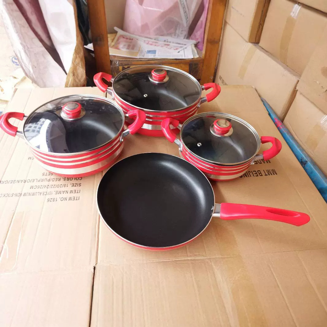 Suministro directo de fábrica Comercio exterior Exportación África Medio Oriente 7-piece set color sopa pot set pot al por mayor