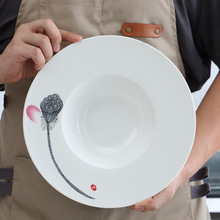 陶瓷草帽盘特色酒店中式餐厅餐具家用创意菜盘沙拉碗意大利面盘子