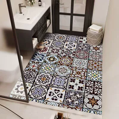 French-Style Light Luxury Shower Room Diatomaceous Earth Floor Mat, Bathroom Water-Absorbent, Non-Slip, Dirt-Resistant Full-Cover Foot Mat, Cross-Border Dropshipping (Avtomobil döşəmə paspasları) - 615ljx-french-flower-1-5080cm-diatom-mud-second-generation