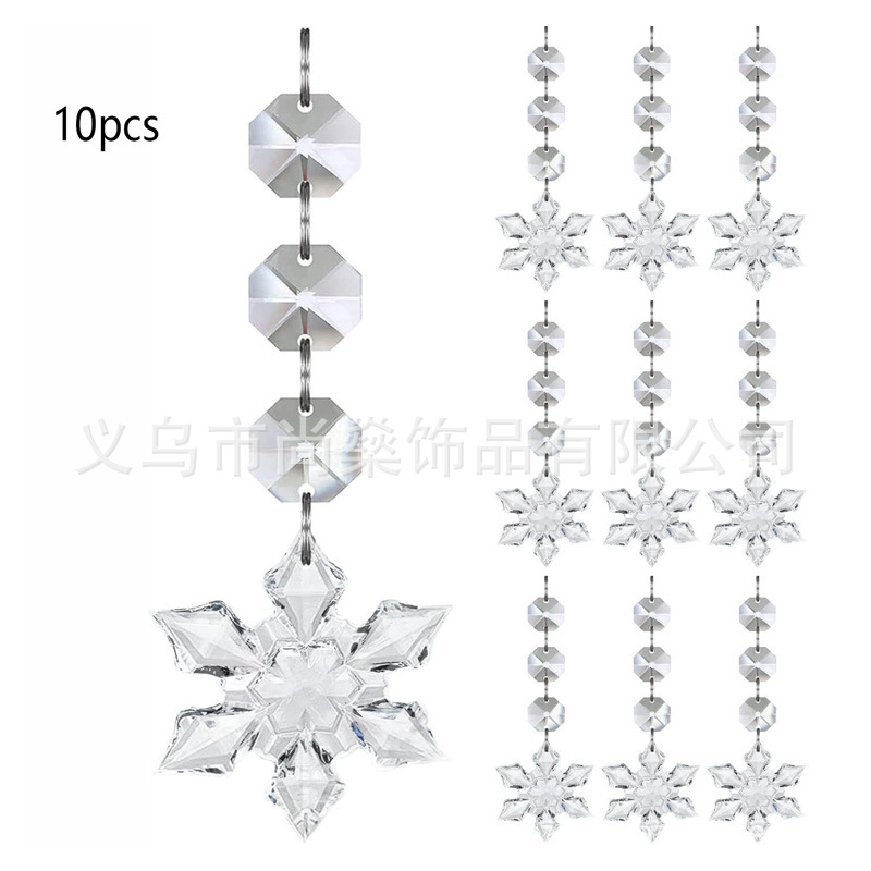 30 Piezas de Adornos Colgantes de Copos de Nieve de Cristal para Navidad, Decoración Acrílica Navideña, Adornos Colgantes para Decoración de Bodas