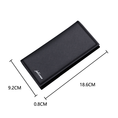 New men's wallet, Korean version, trendy long cross pattern wallet, fashionable multi-card slot simple wallet, factory direct sale
