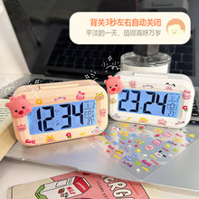 ⌘可爱loopy闹钟夜光时钟学生桌面台钟可计时静音显示温度迷你数
