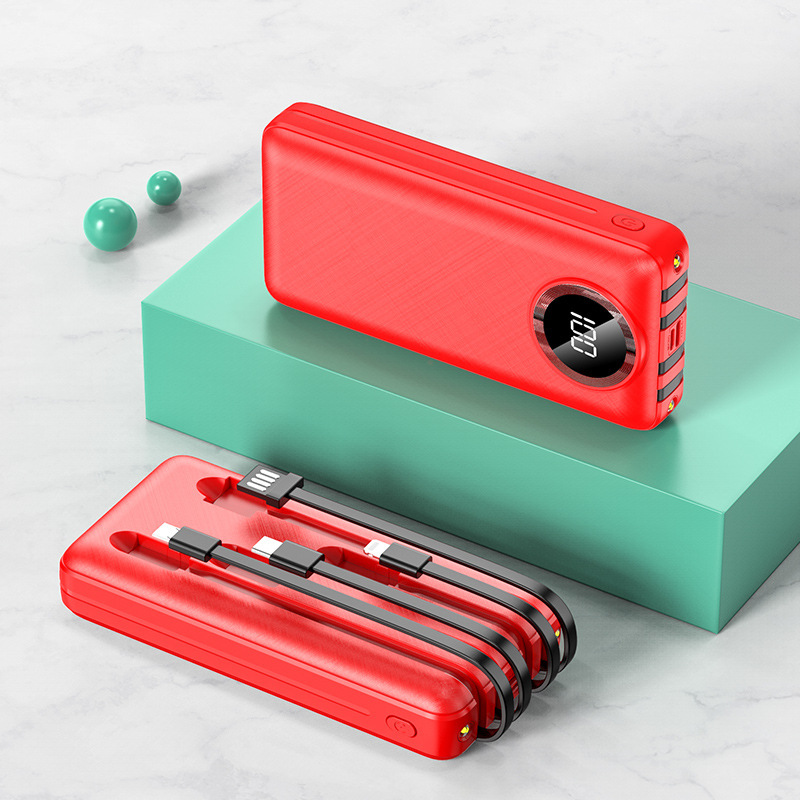 Carga rápida 2w mAh al aire libre de gran capacidad portátil de carga de cuatro líneas de salida de pantalla digital fuente de alimentación móvil en stock