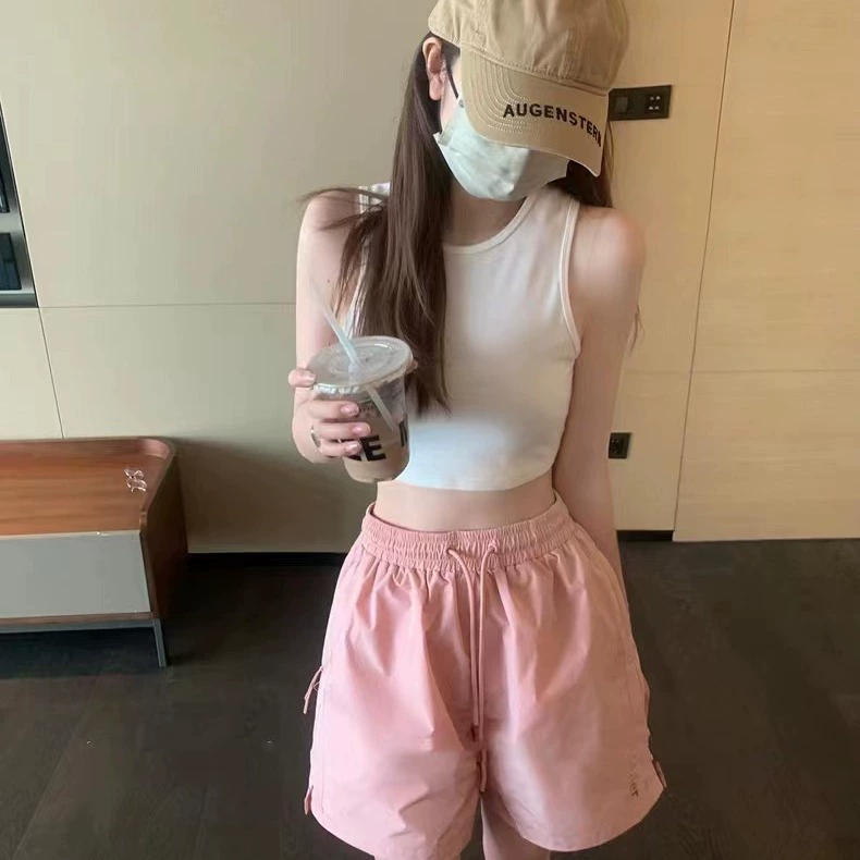 ADER Летние повседневные сетчатые спортивные укороченные брюки прилив нишевые свободные дикие повседневные шорты с эластной талией