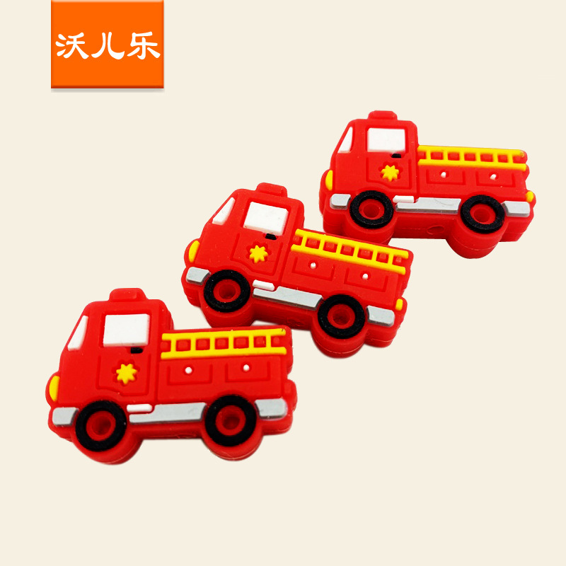 Manufacturer supply silicone fire truck teeth gum baby chewing gum beads food grade infant teeth gum